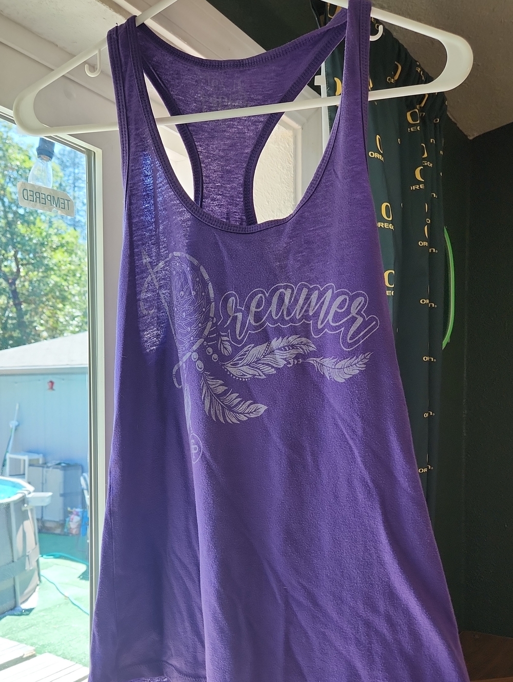 PINK Victoria's Secret Purple 'Dreamer' Graphic Racerback Tank